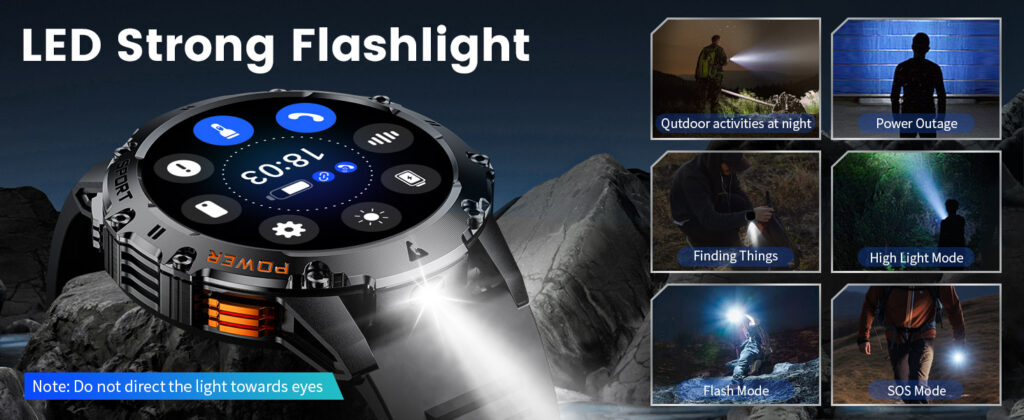 BEST Military Smart Watch for Men with Flashlight/5ATM Waterproof REVIEW
